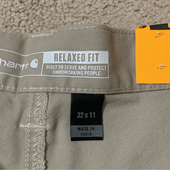 New Carhartt Beige Size 32 Rugged Flex Relaxed Fit Canvas Utility Work Shorts - Picture 6 of 6